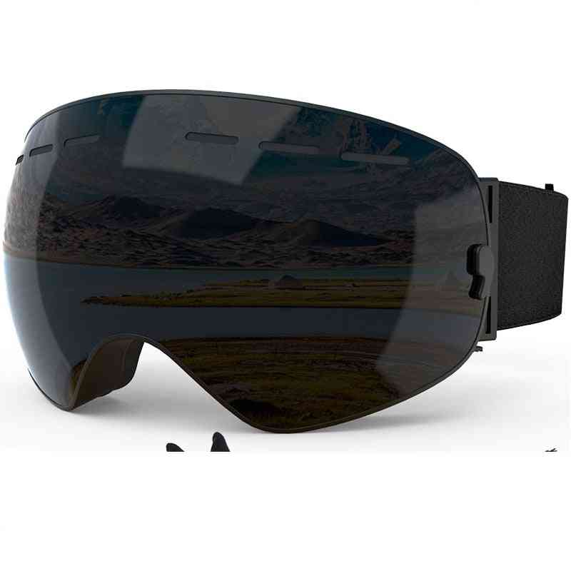 Ski Goggles, Winter Double-layers Anti-fog Snowmobile Goggles