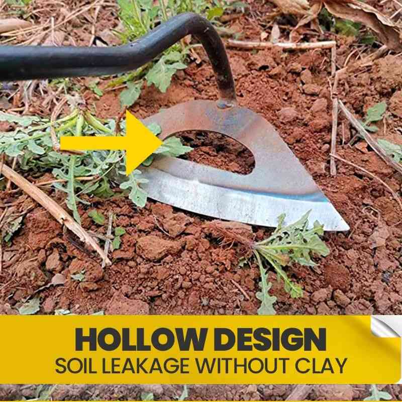 1pc All-steel Hardened Hollow Hoe Weeding Rake Planting Vegetable Farm Garden Tool