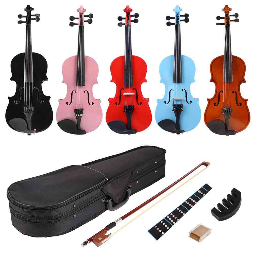 Splint Bright Acoustic Violin Fiddle With Rosin Case Bow Muffler Kits