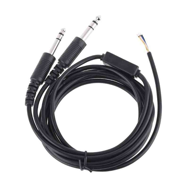 Dual-plug Aircraft Headphones Replacement Cable Line