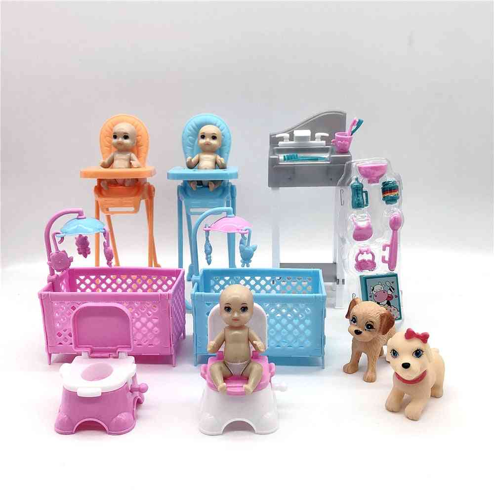 Mini- Crib Toilet, Dining Chair, Barbies Princess, Doll Accessories