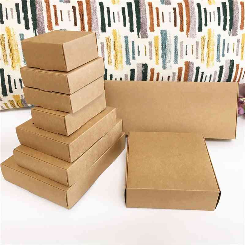 Paper Wedding Favor Box, Kraft-paper Cookies Candy Pvc Windows Boxes, Set-3