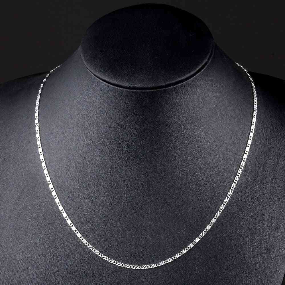 Sterling Silver Charm Chain Necklace Man Fashion
