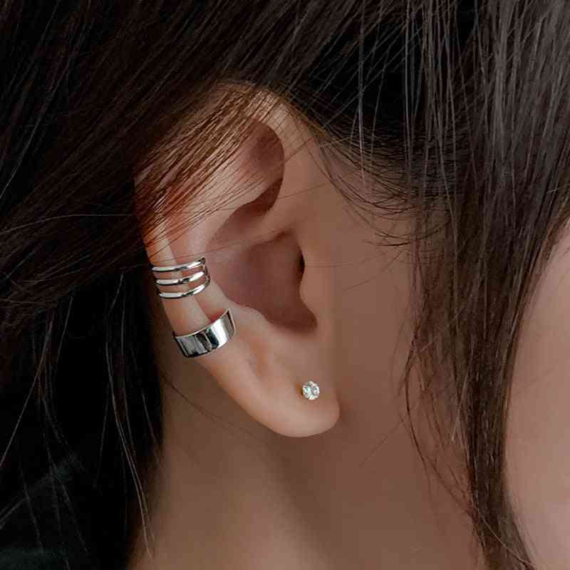 2pcs Simple Smooth Ear Cuffs Clip Earrings For Women