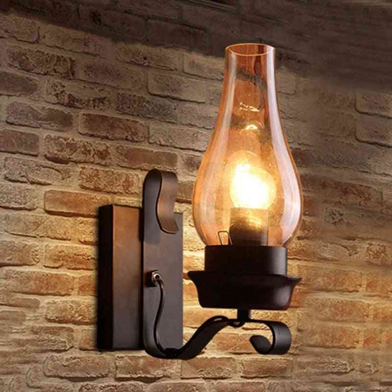 Retail vintage rustik væglampe i glas og stemningslys dekorativ lampe