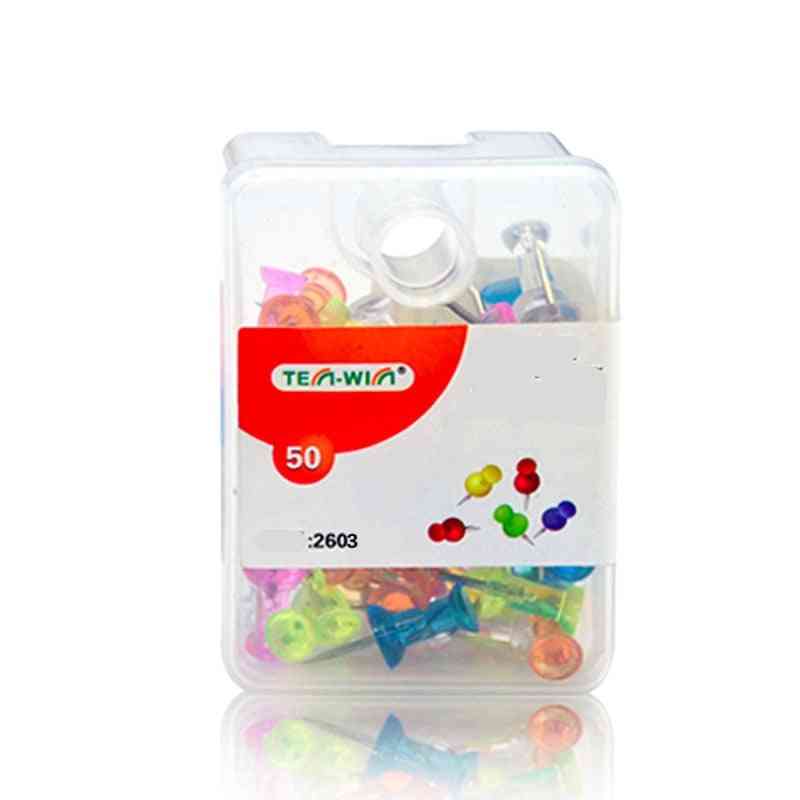 Diy Transparent Colored Thumbtacks Push Pins