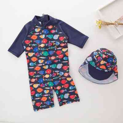 Summer Animals Swimming Suit, Infant Toddler Swimwear Hat Set
