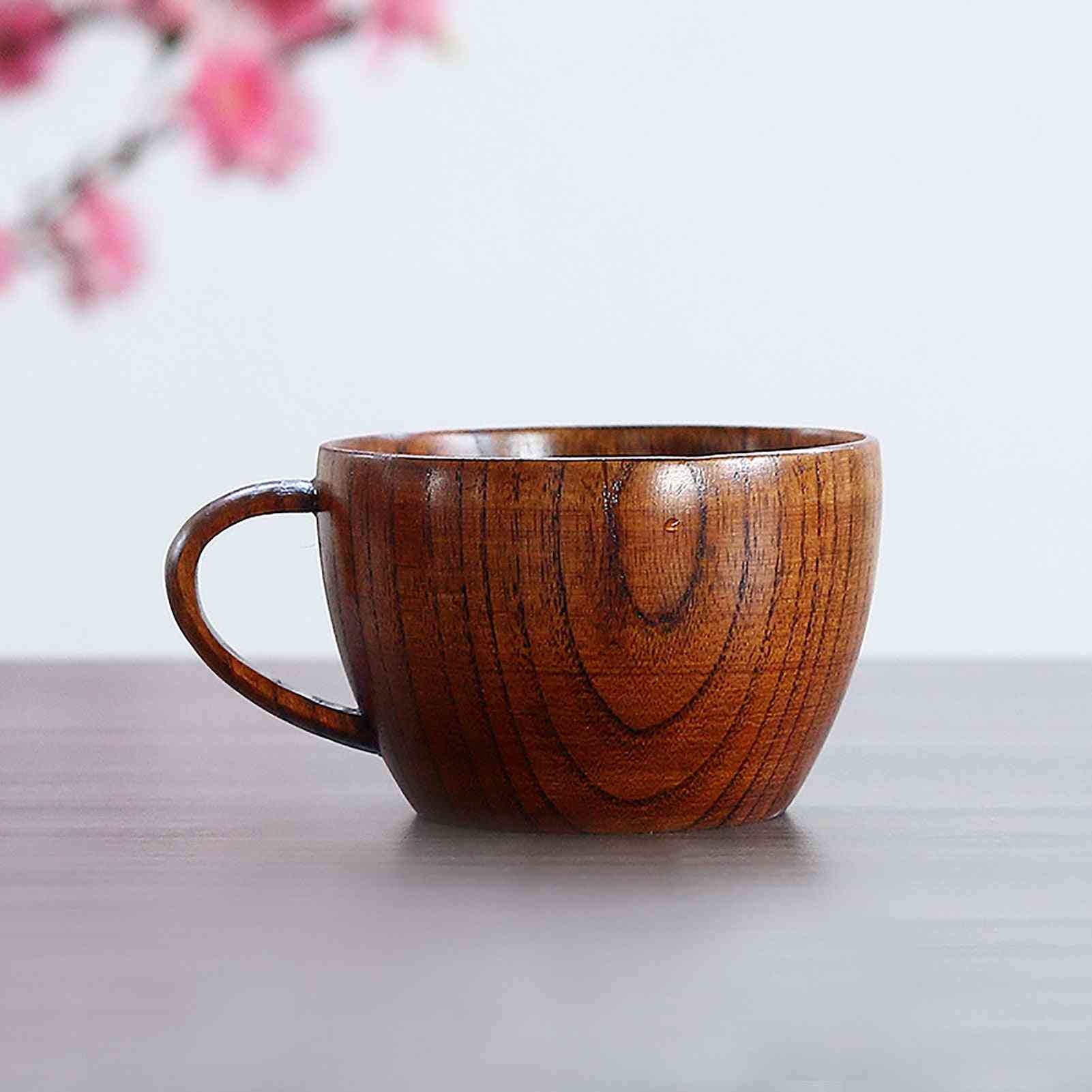 Portable Wooden Tea Coffee Juice Milk Water Handle Cup Bar