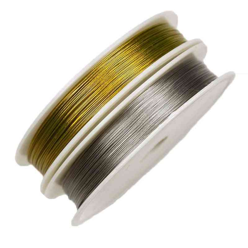 New Gold Color Stainless Steel Wire Beading Rope Cord Fishing Thread String