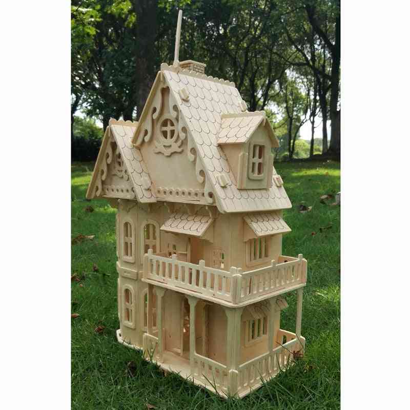 Wood 3d Puzzle House Diy Dollhouse