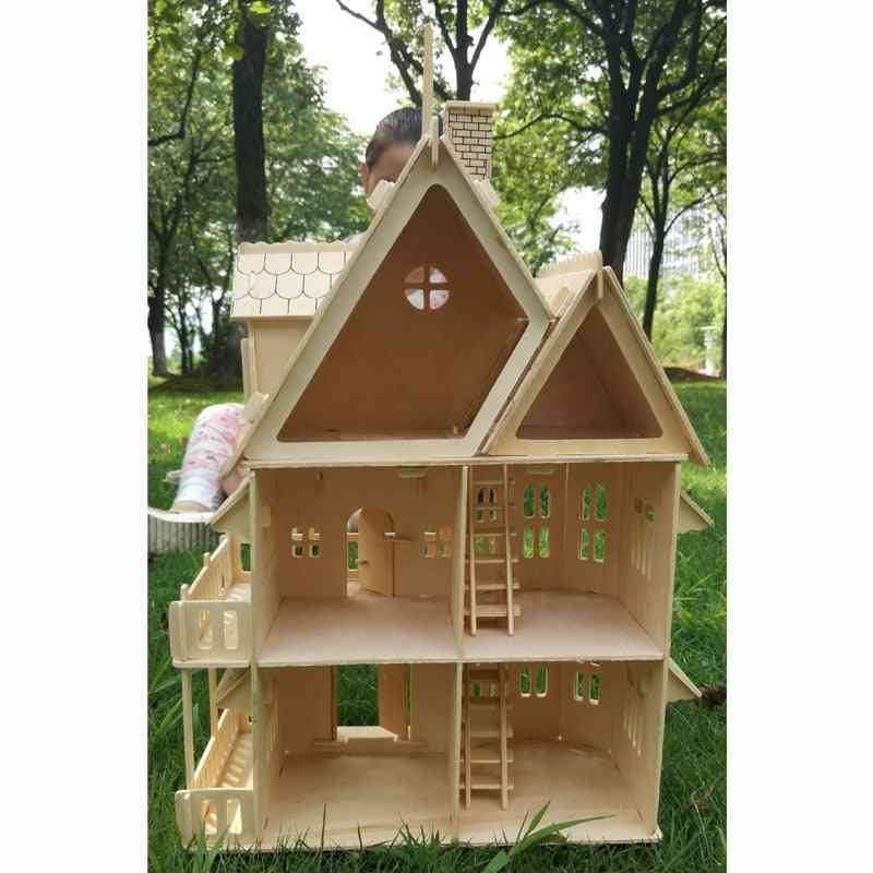 Wood 3d Puzzle House Diy Dollhouse