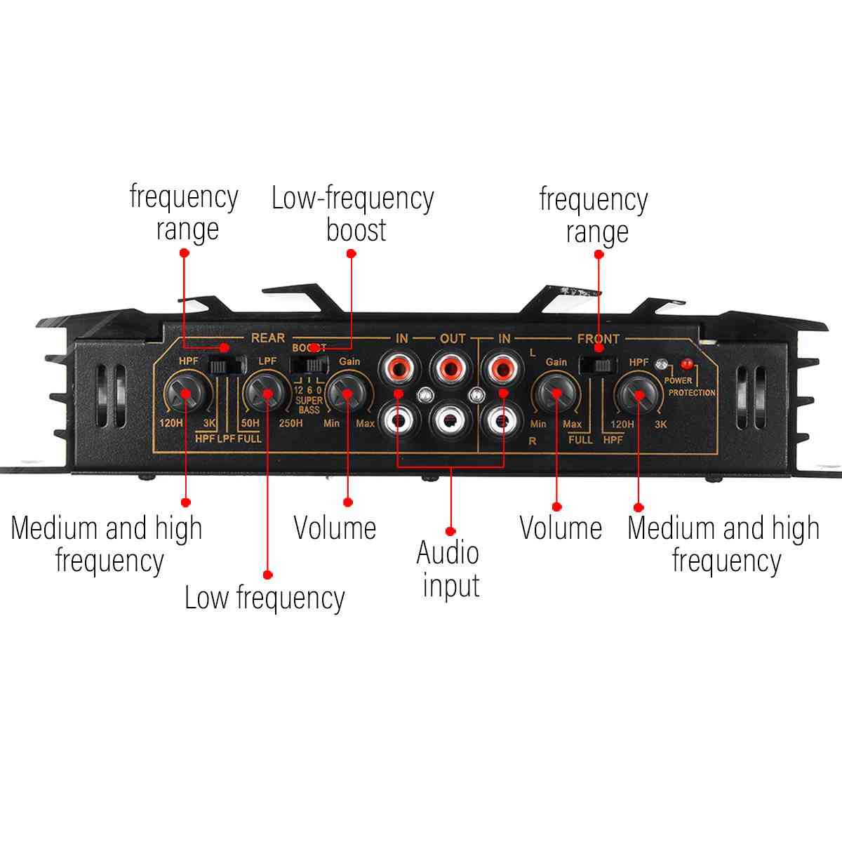 12v 5800w bilforstærker multikanal kraftig audio subwoofer