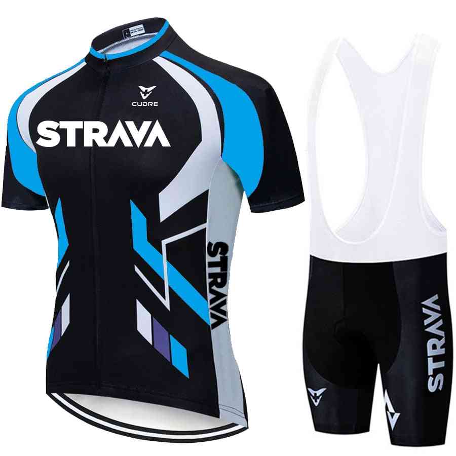 Pro Team Strava Cycling Bike Jersey Bib Pant Sets