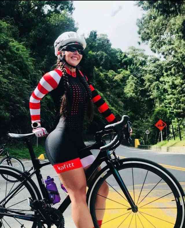 Women's Long Sleeve Breathable Bike Tights Jersey Set