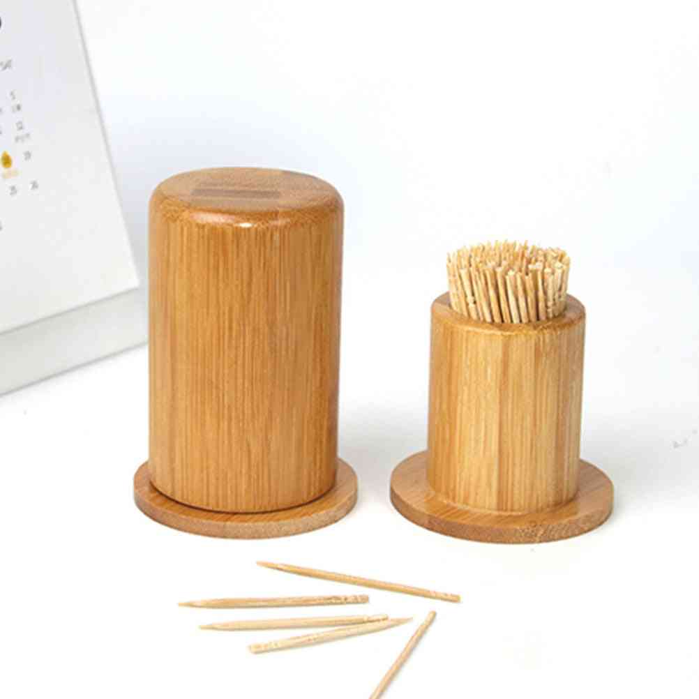 Cute Bamboo Wooden Toothpick Holder Carving Toothpick Box