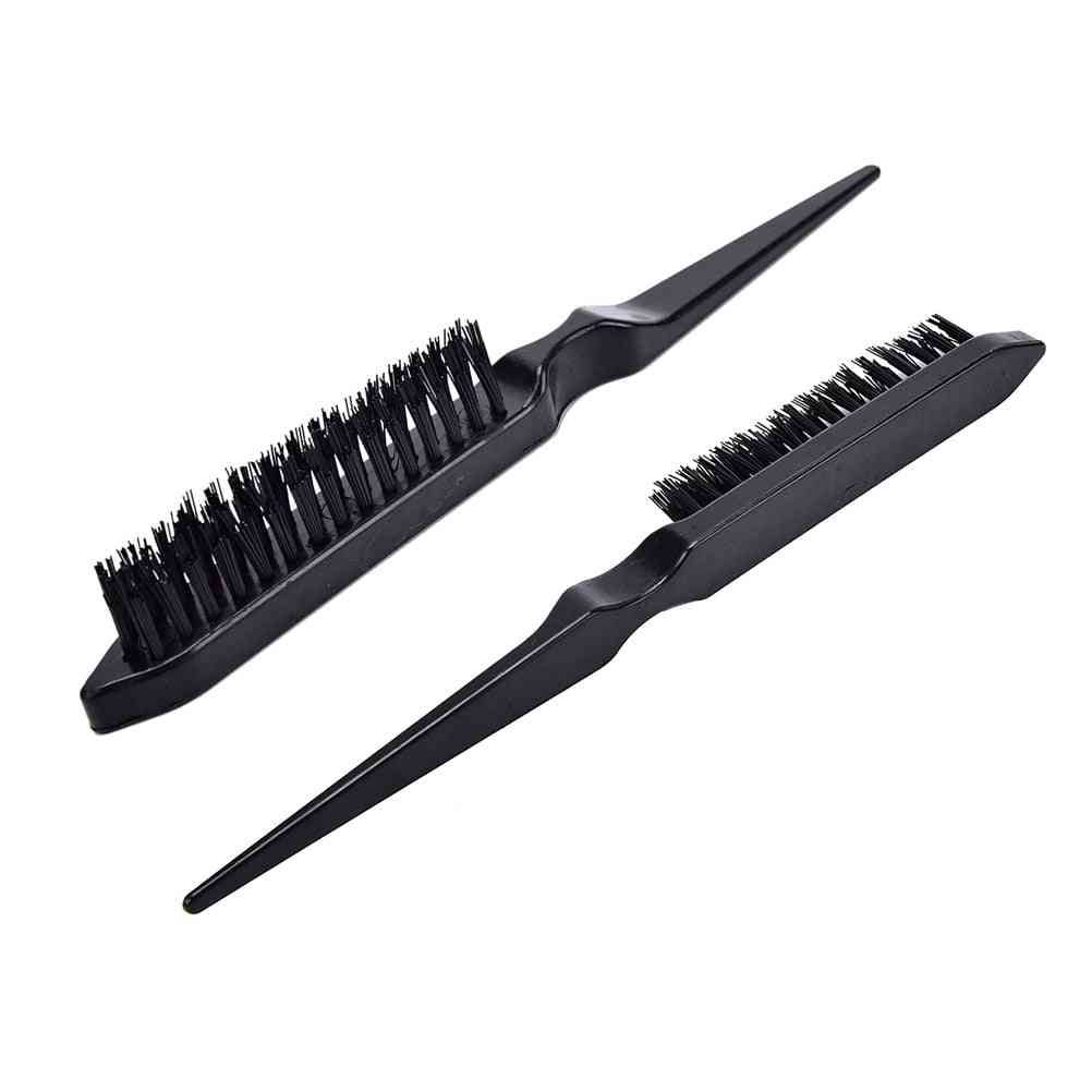 Black Salon Hairdressing Teasing Back Hair Combing Brush Slim Line Comb