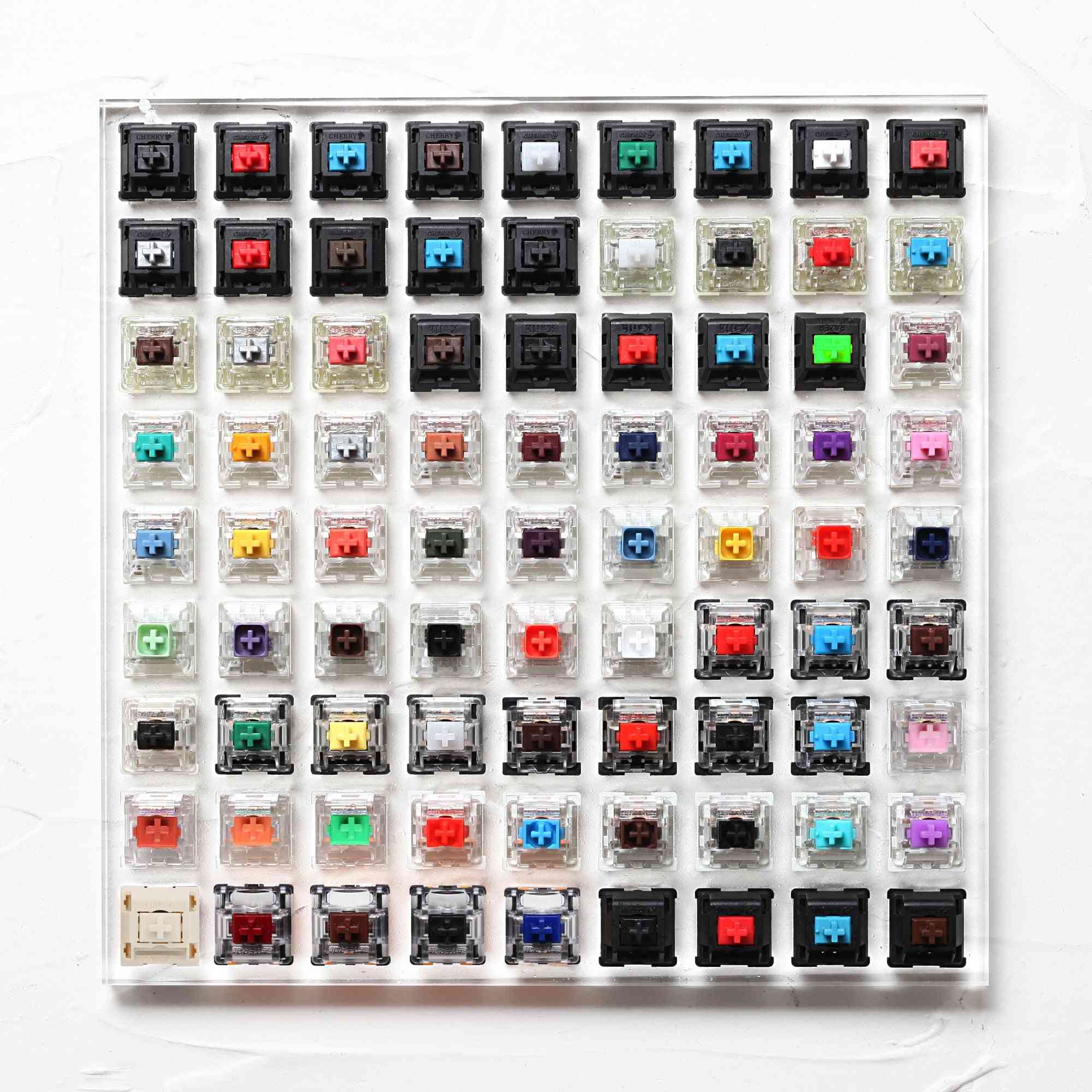 81 Switch Switches Tester With Acrylic Base Blank Keycaps For Mechanical Keyboard Cherry Kailh Gateron Outemu Ice Greetech Box