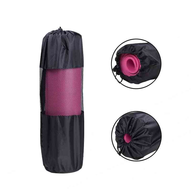 Black Portable Yoga Mat Bag Nylon Pilates Carrier Mesh Sport Tool Adjustable Strap