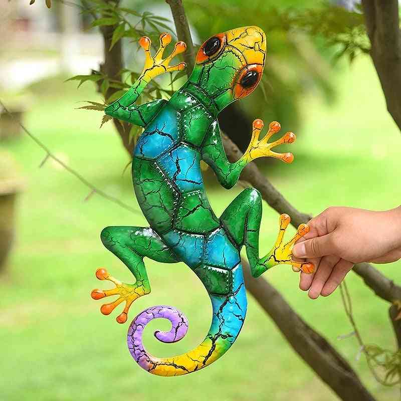 Metal Gecko Miniature Yard Garden Decoration