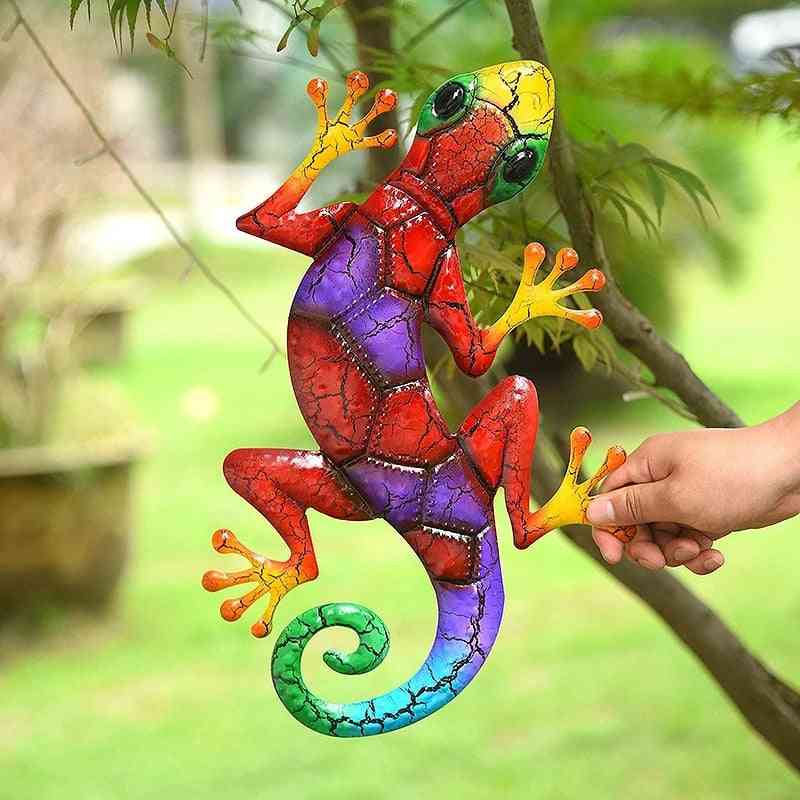 Metal Gecko Miniature Yard Garden Decoration