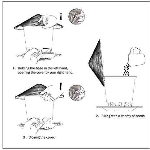 Hængende foderbeholder til vilde fugle med reb