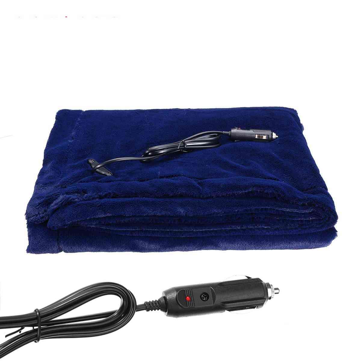 Winter Heated 12v 24v Lcd Display Warm Auto Electric Fleece Blanket For Car
