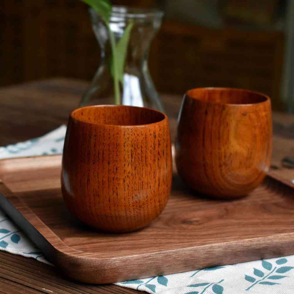 Natural Wood Tea Cups Water Cup Wood Round Tea Cups Mate