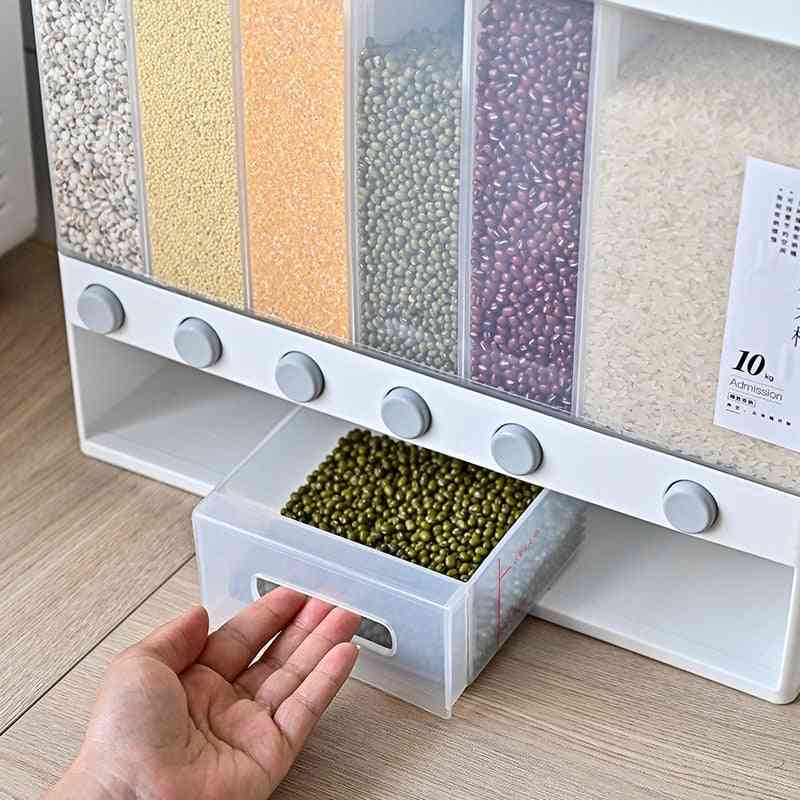 Home Sealed Rice Storage Box Wall Mounted Cereal Grain Container