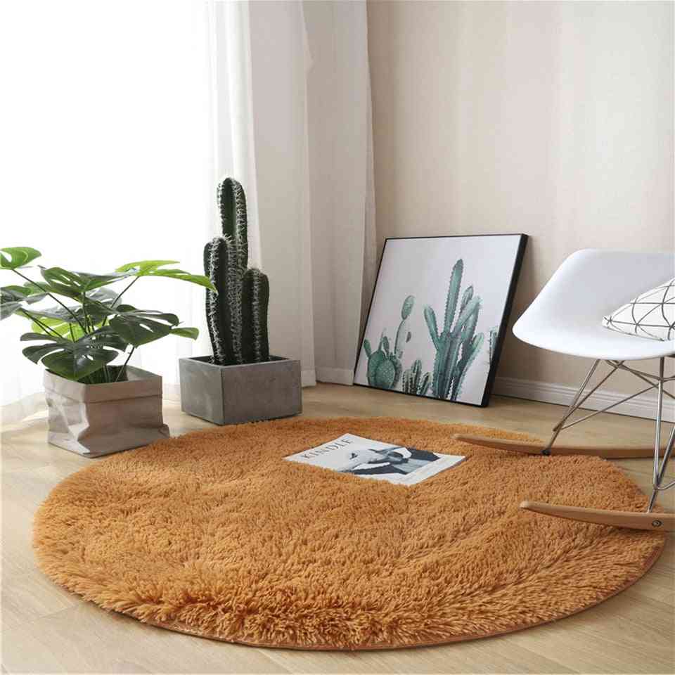 Solid Color Thicken Soft Faux Fur Rugs Mat