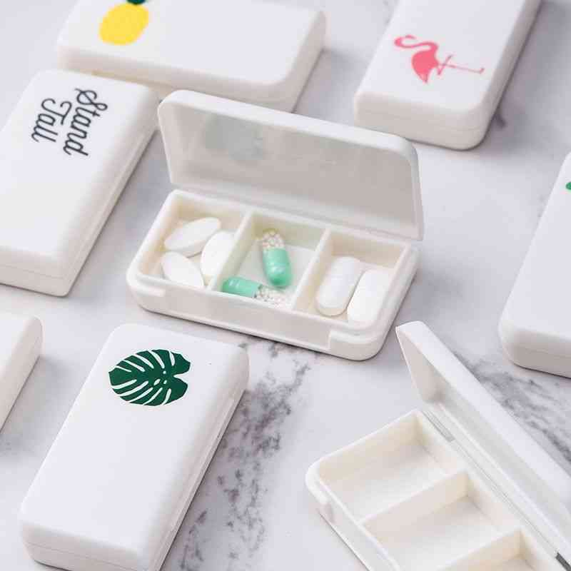3 Grids Mini Pill Case Plastic Travel Medicine Box