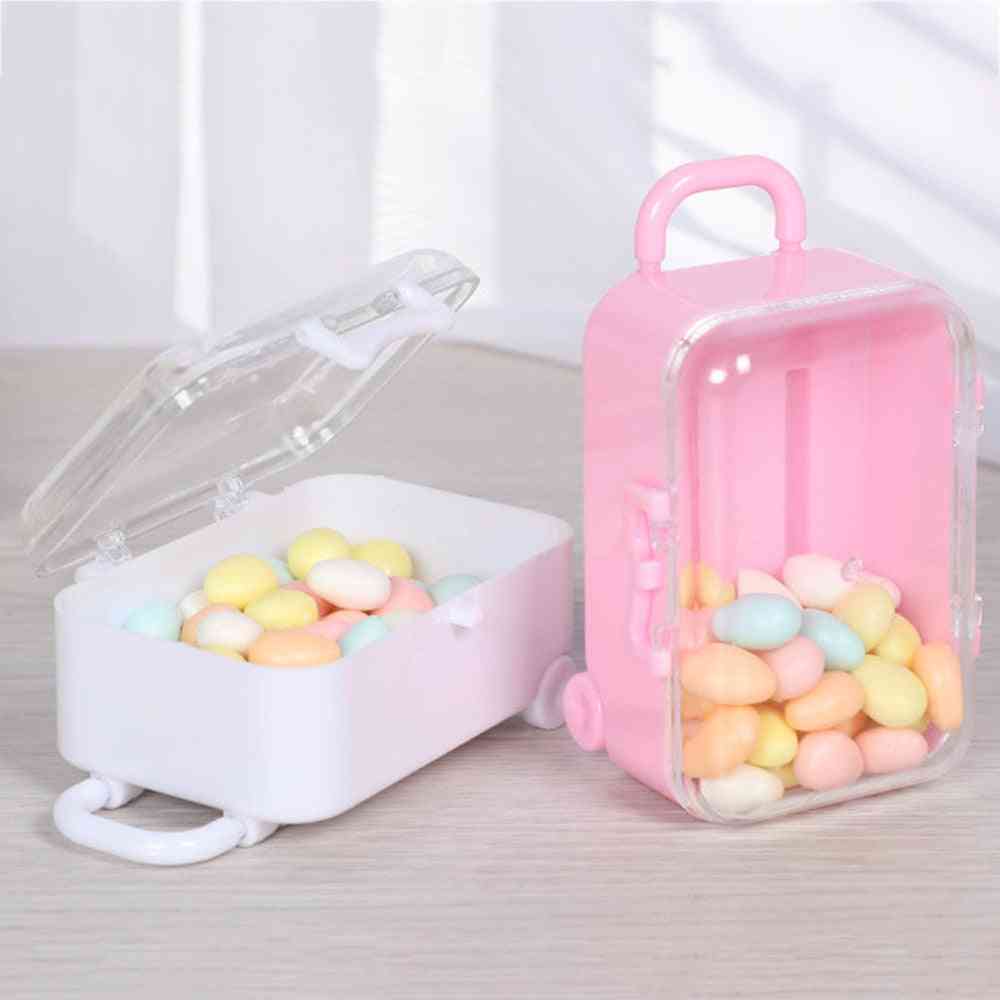 Travel Lever Box Shaped Sweet Box Mini Suitcase Transparent Candy Box