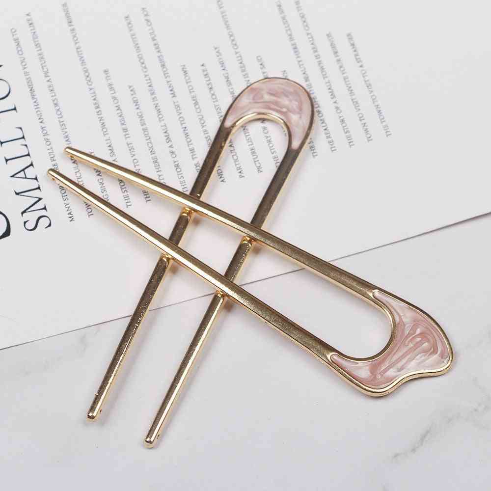 Minimalist Alloy Metal Conch Shell Hairpin
