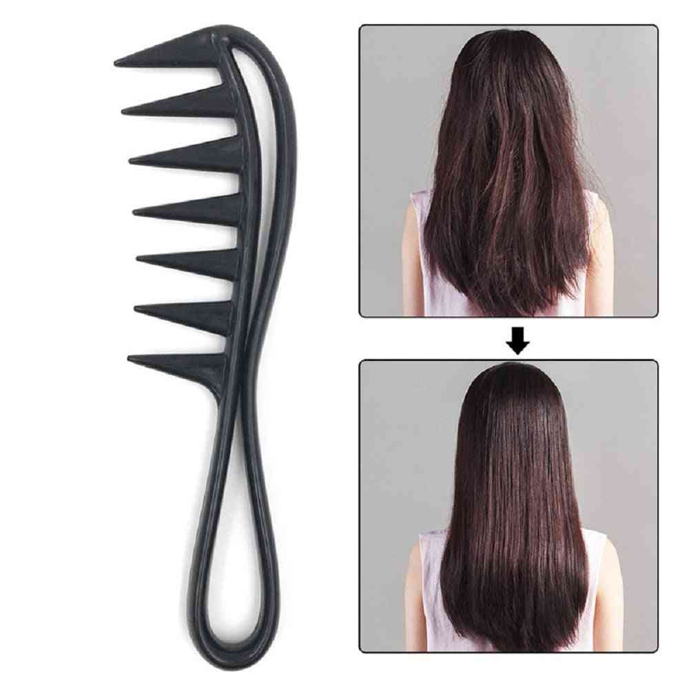 Wide Tooth Shark Plastic Comb Curly Hair Salon Hairdressing Massage