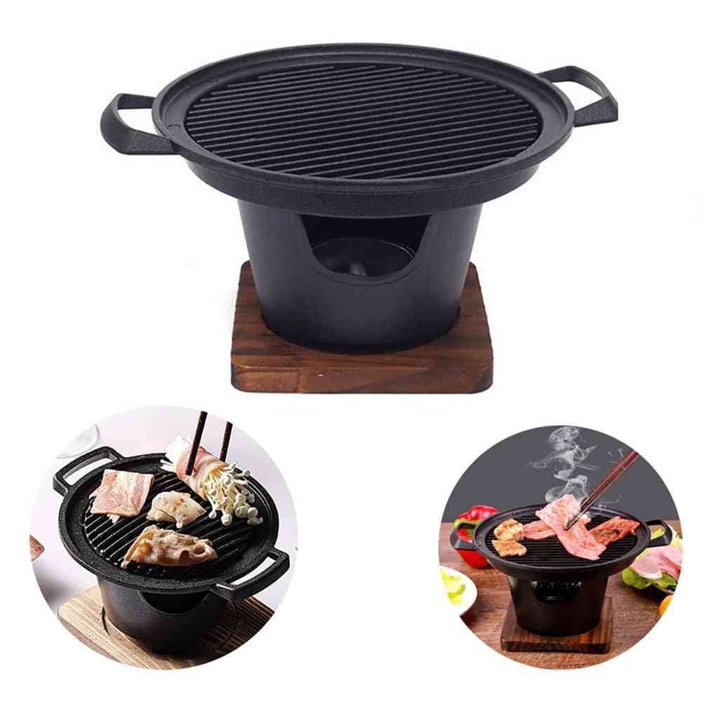 Mini Barbecue Oven Grill Wooden Frame Stove