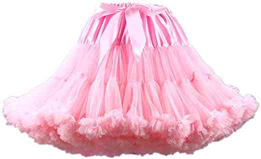 Womens 3-layered Pleated Tulle Petticoat Tutu Puffy Party Cosplay Skirt