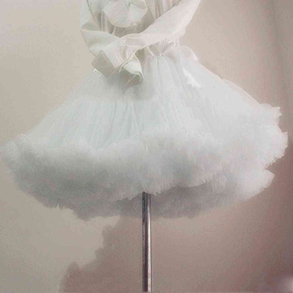White Short Women Tulle Halloween Petticoat Crinoline Vintage Wedding