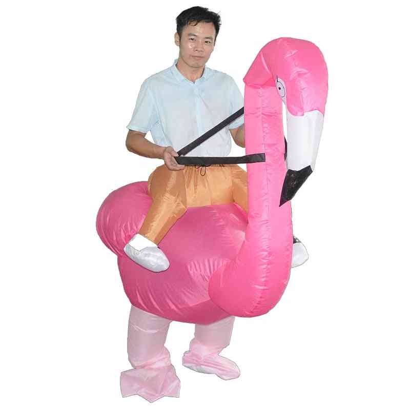 Unisex oppblåsbart flamingokostyme for voksne