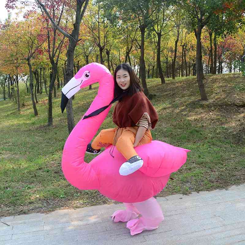 Unisex oppblåsbart flamingokostyme for voksne