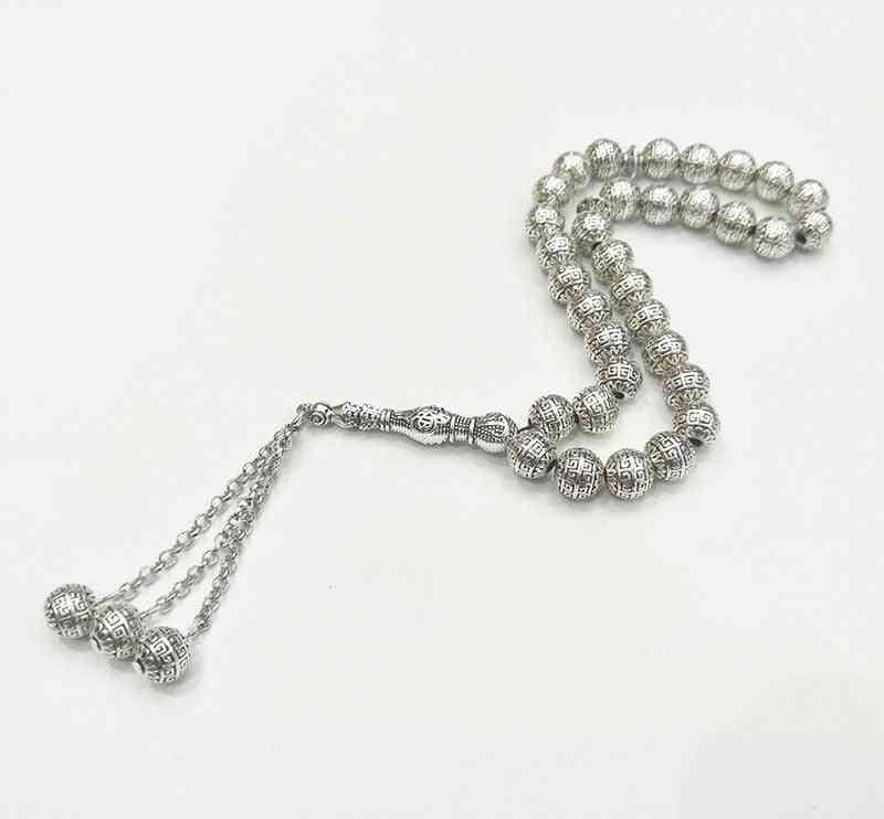 9mm Silver Plated Beads With 33 Muslim Prayer Beads Islamic Muslim Tasbih
