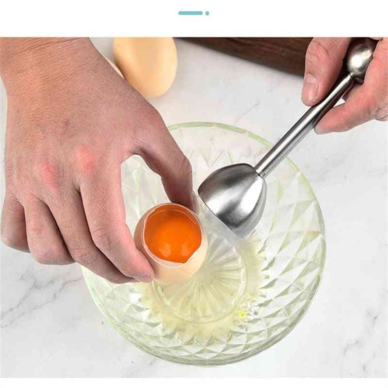 Ruostumattomasta teräksestä valmistettu munankuoren avaaja kananmunan avausleikkuri keitetyn munan keittiötyökalu