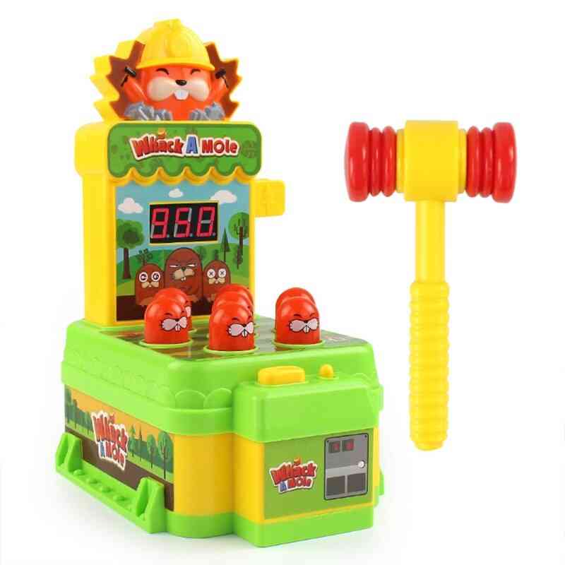 Mini Coin-operated Pound Arcade Game Machine With One Hammers Toy