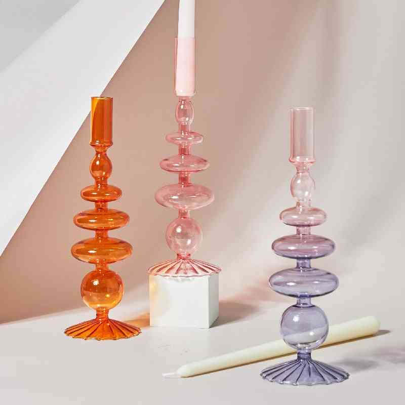 Retro Glass Classic Craft Candlesticks Holders