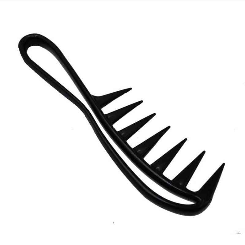Wide Tooth Shark Plastic Comb Detangler Curly Hair Salon Hairdressing Comb