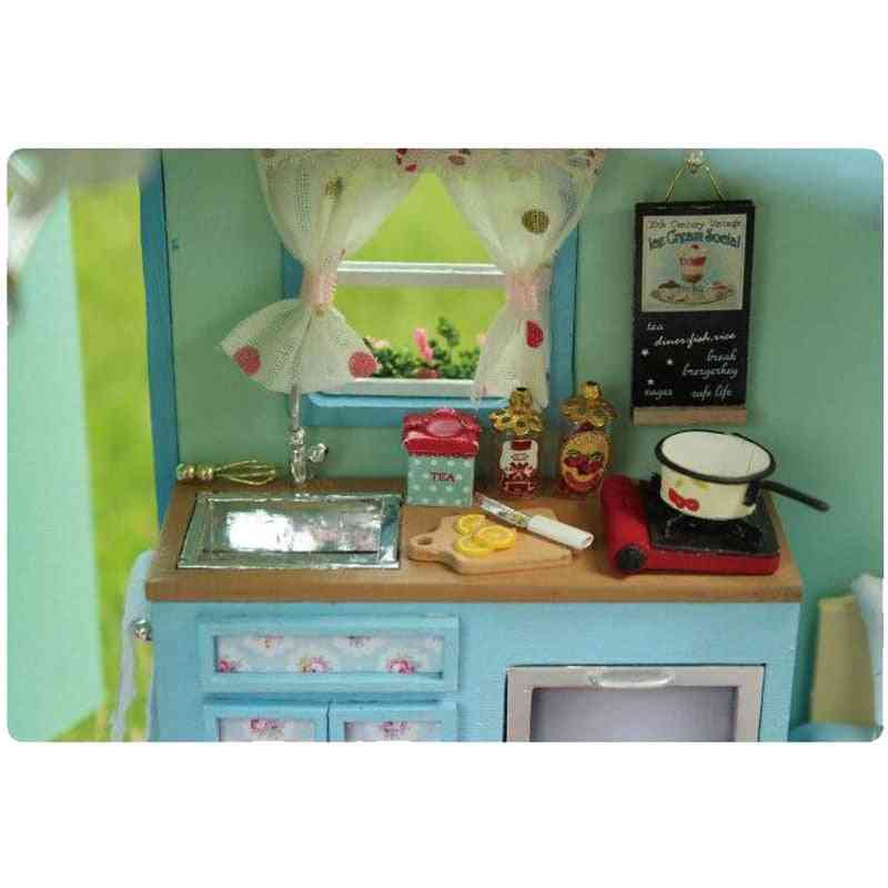 Diy Wooden Miniature Caravan Dollhouse 3d Doll House Kit
