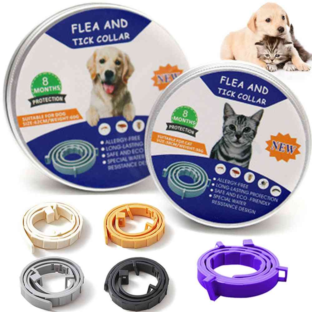Flea Tick Prevention Pet Cat Dogs Rubber Adjustable Collar