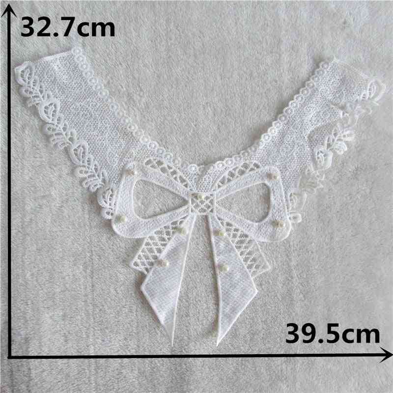 White Abs Pearl Embroidery Lace Neckline Diy Collar Slim Clothes Sewing