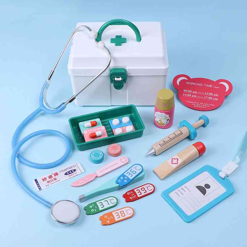 Kids Wooden Doctor Toy Set, Hospital Medicine Toy