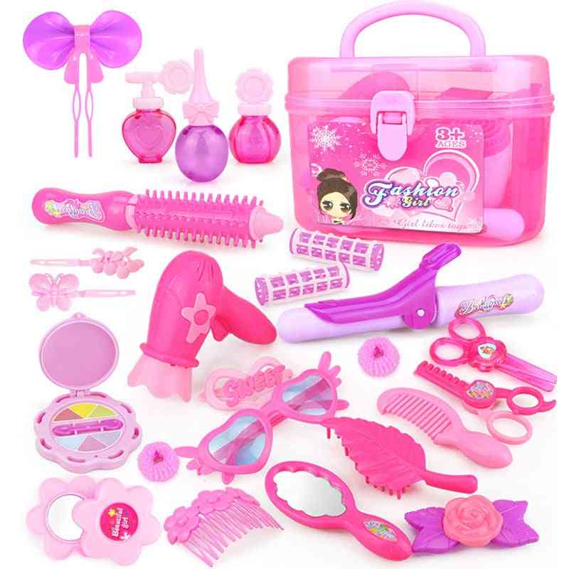 Pink Makeup Set Princess Hairdressing Simulation Plastic Toy