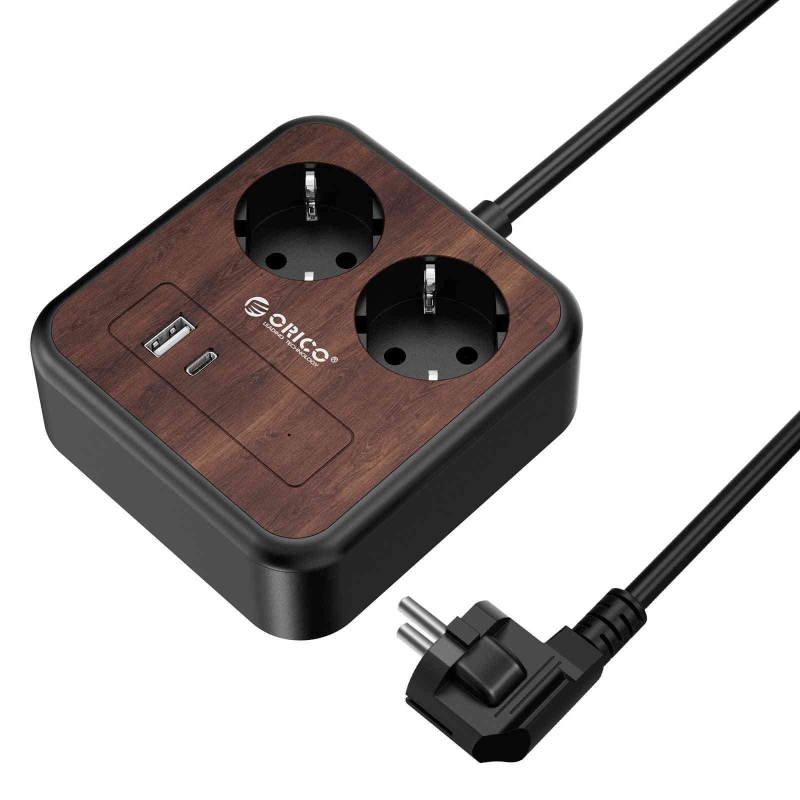 Portable Power Strip 2ac Outlets Usb C Fast Charging Socket