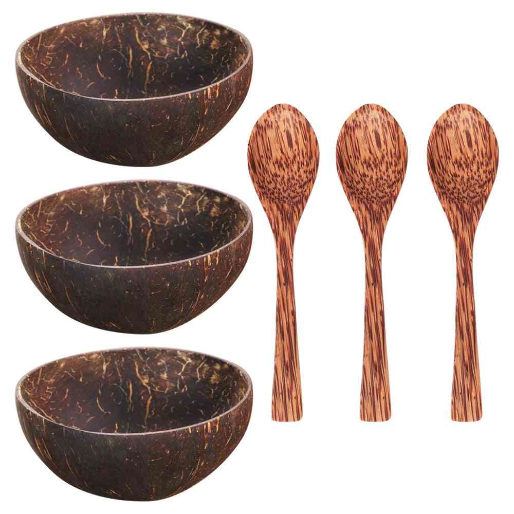 Natural Coconut Bowl Spoon Set